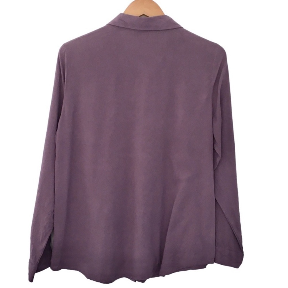 J.Jill Lavender Haze 100% Silk button down blouse sz M - Picture 4 of 8